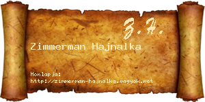Zimmerman Hajnalka névjegykártya